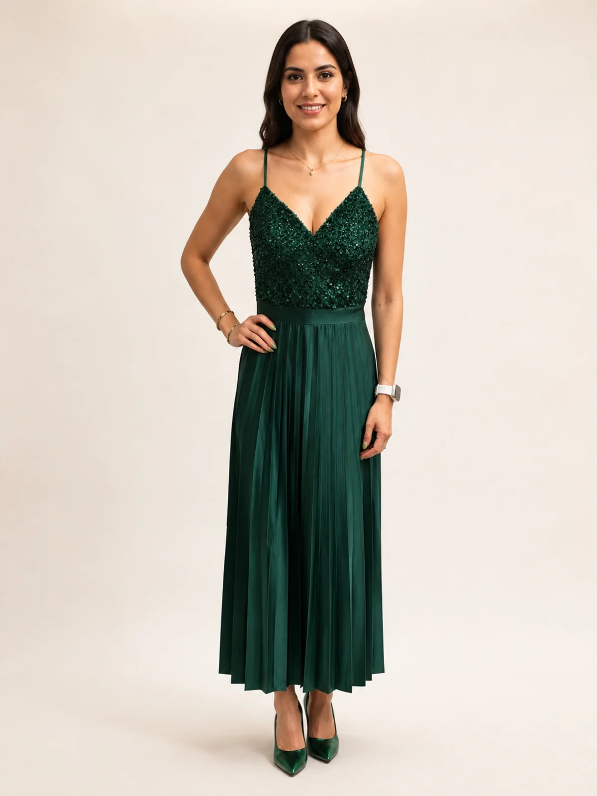 Vestido en renta: #128 Vestido sirena plata titanio frente