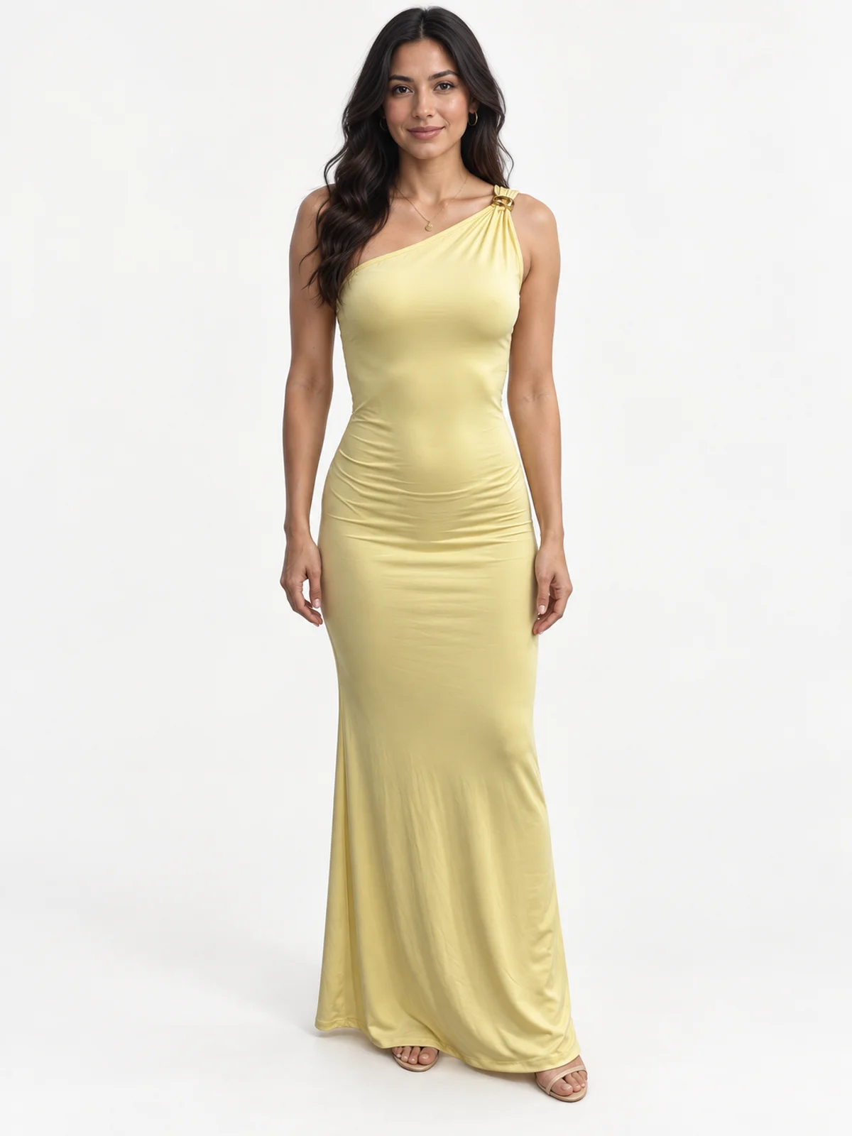Vestido en renta: #152 Vestido sirena nude champagne frente