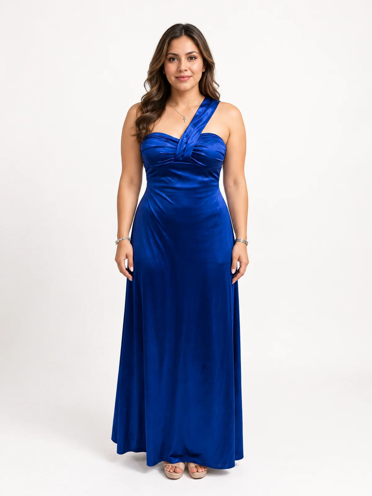 Vestido en renta: #174 Vestido manga francesa azul marino titanio frente