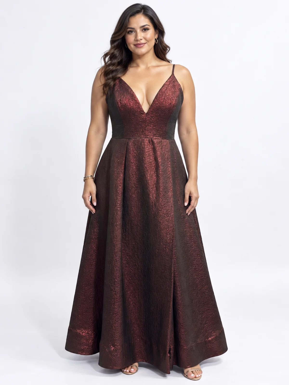 Vestido en renta: #190 Vestido manga francesa plata titanio frente