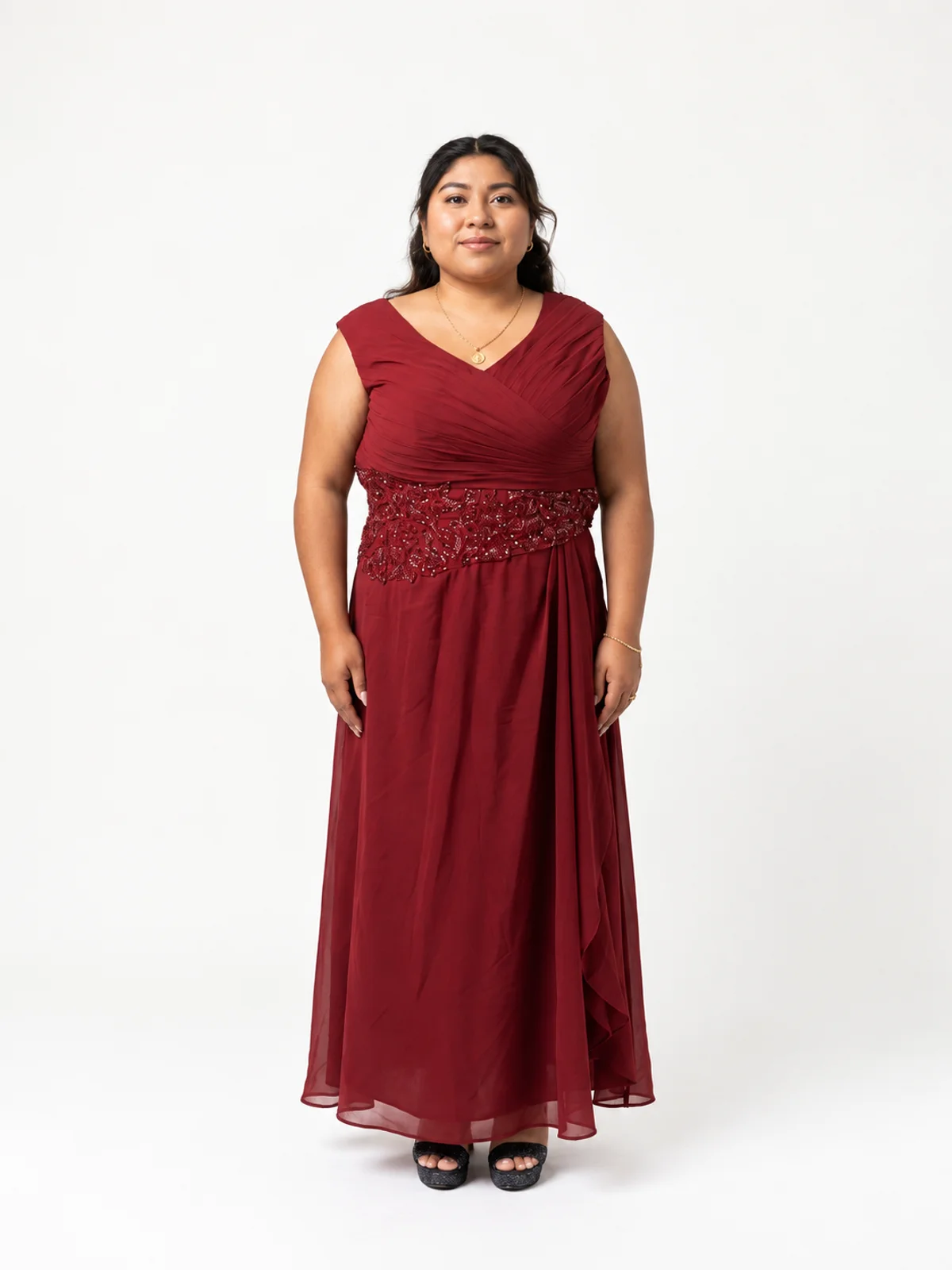 Vestido en renta: #209 Vestido princesa vino borgoña frente