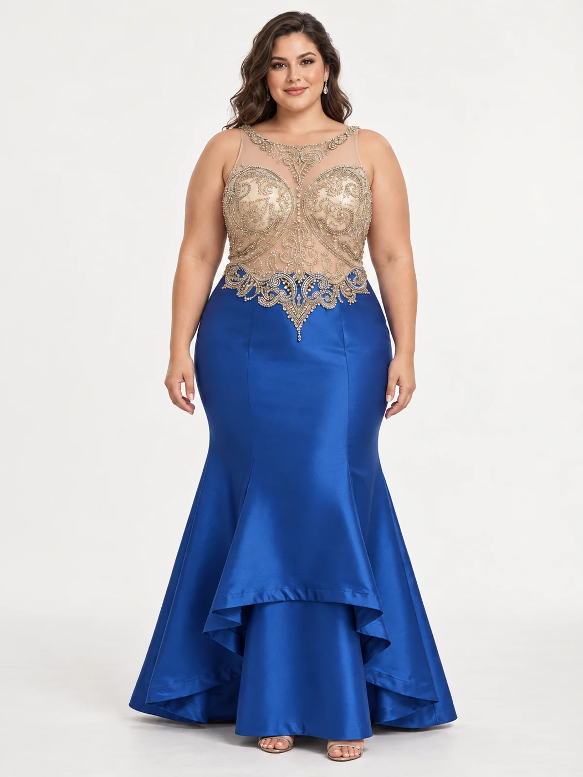 Vestido en renta: #225 Vestido princesa azul rey vibrante frente