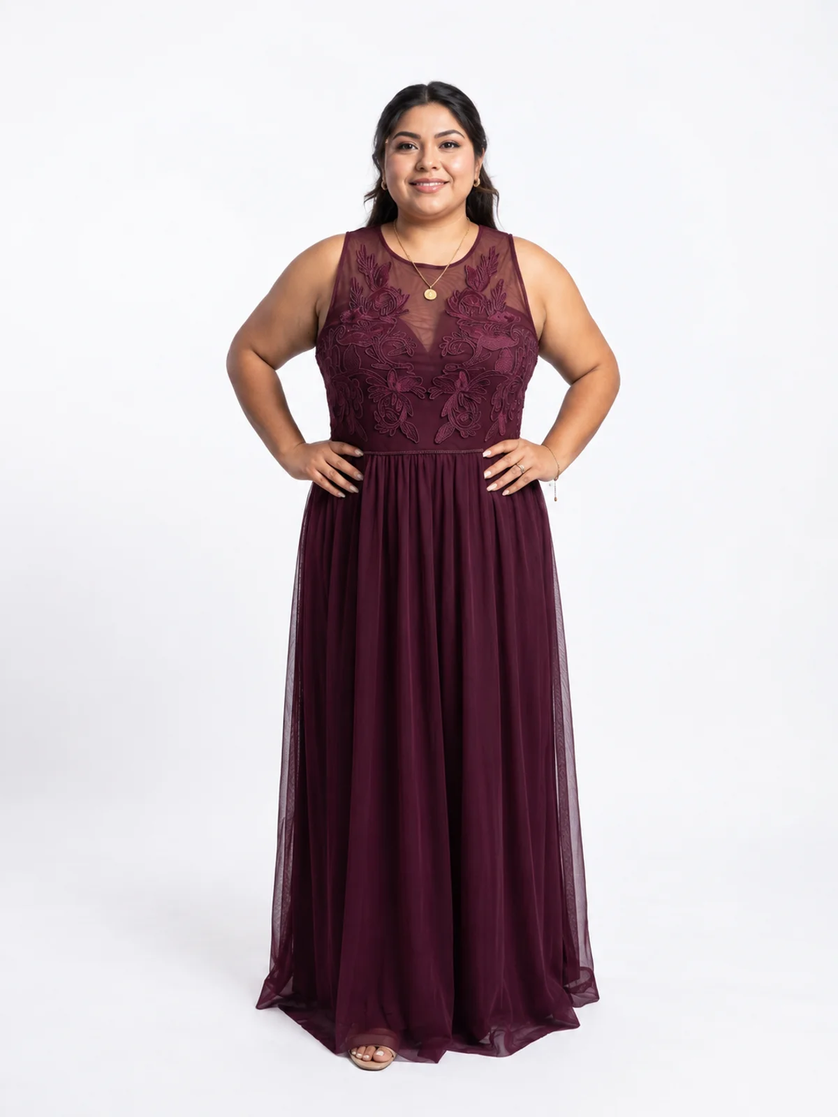 Vestido en renta: #256 Vestido sirena vino borgoña frente