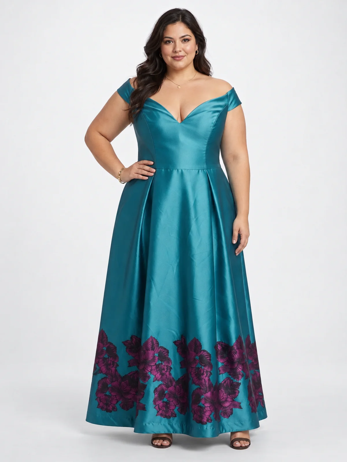 Vestido en renta: #263 Vestido línea a en satén azul rey vibrante frente